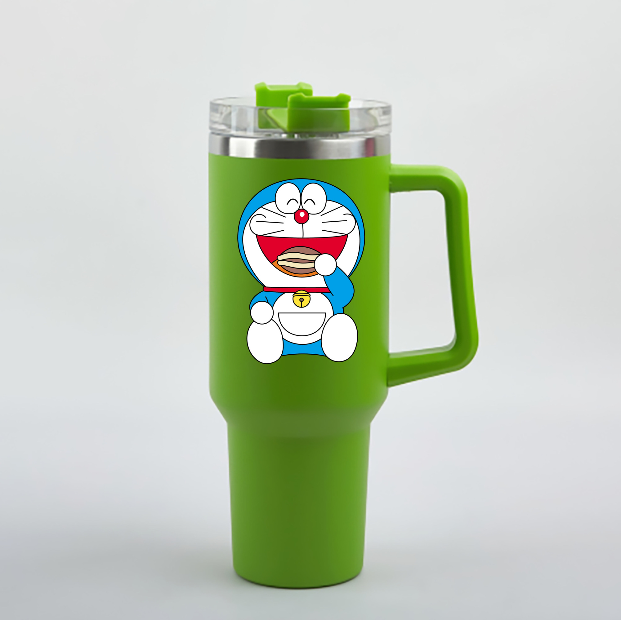 （画像用） ドラえもん Doraemon 1200mL車用タンブラー - クリスタルステッカー（プラスチックストロー付き）